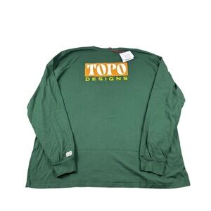 Topo Designs Green Organic Cotton Graphic Long Sleeve T Shirt Mens 2XL NWT